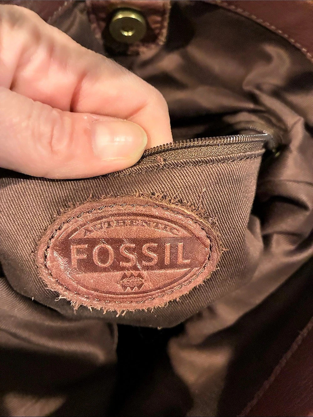 Fossil Brown Leather Shoulder Bag & Wallet - Picture 6 of 15